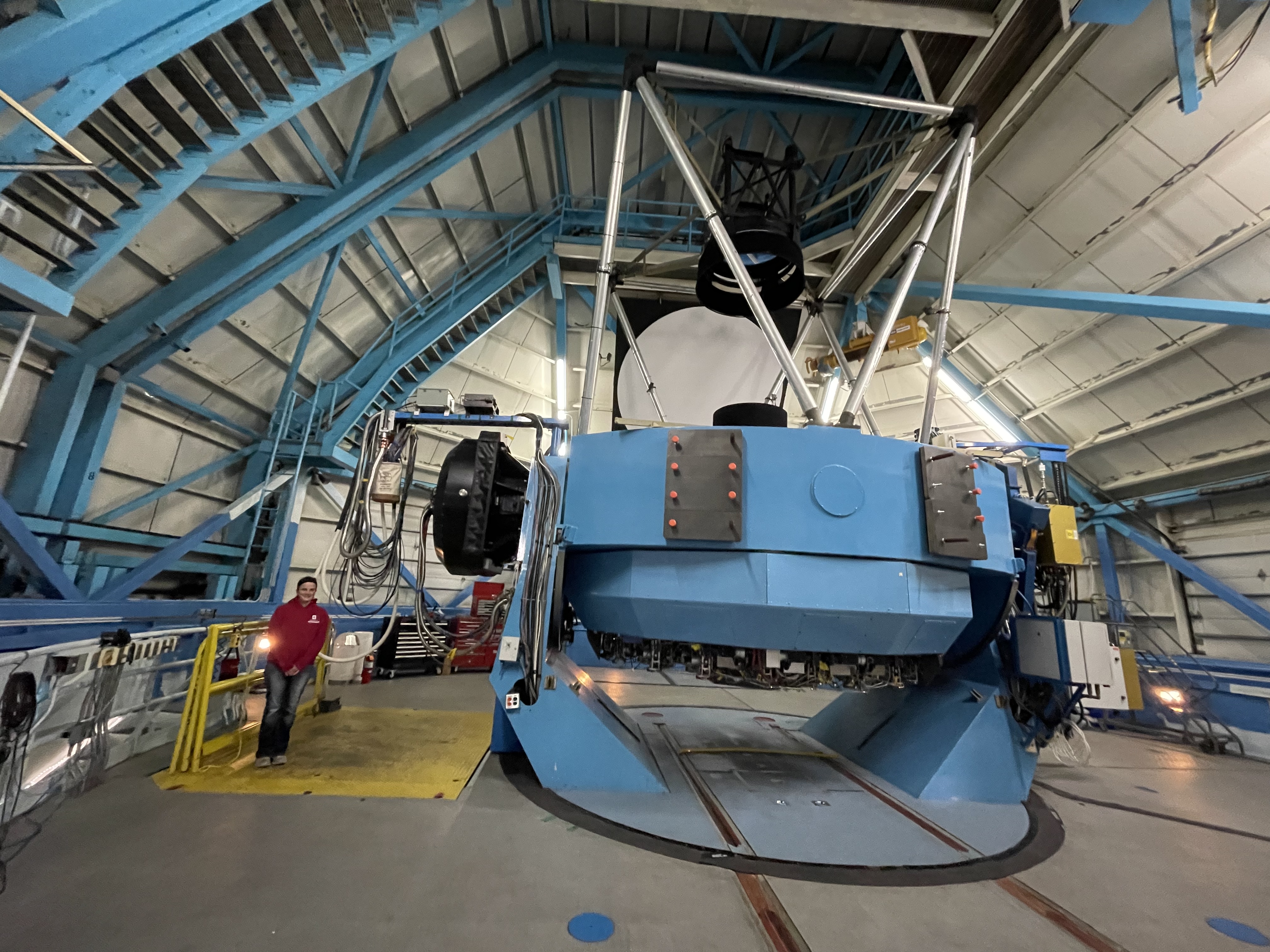 Brooke Kimsey-Miller next to WIYN 3.5M telescope
