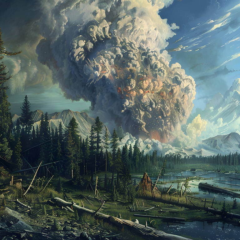 Artist rendering of the Tunguska Event 1908